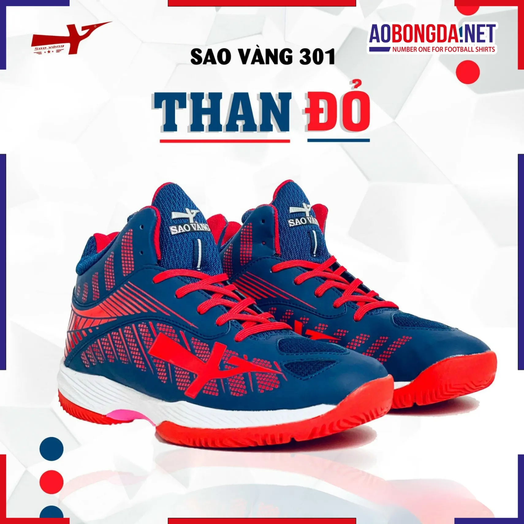 [SALE] Giày Bóng Chuyền Sao Vàng 301 Than Đỏ