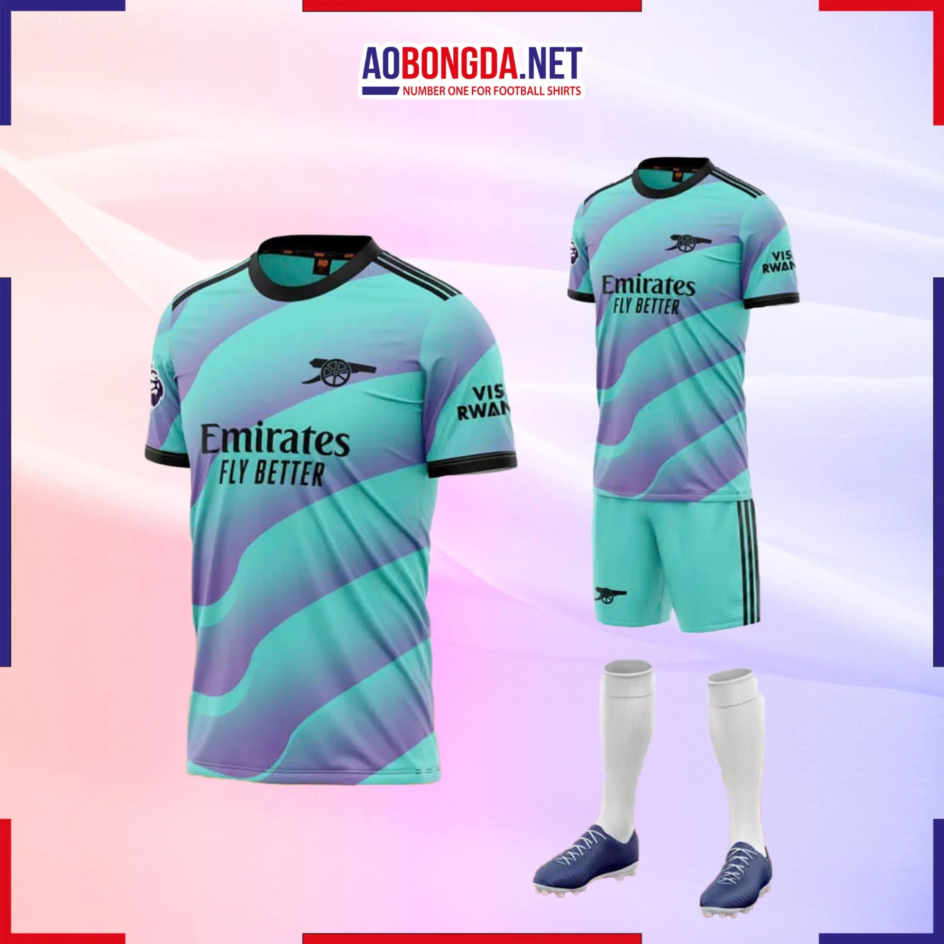 Áo Bóng Đá Câu Lạc Bộ Arsenal Xanh Ngọc Vằn 2024-2025