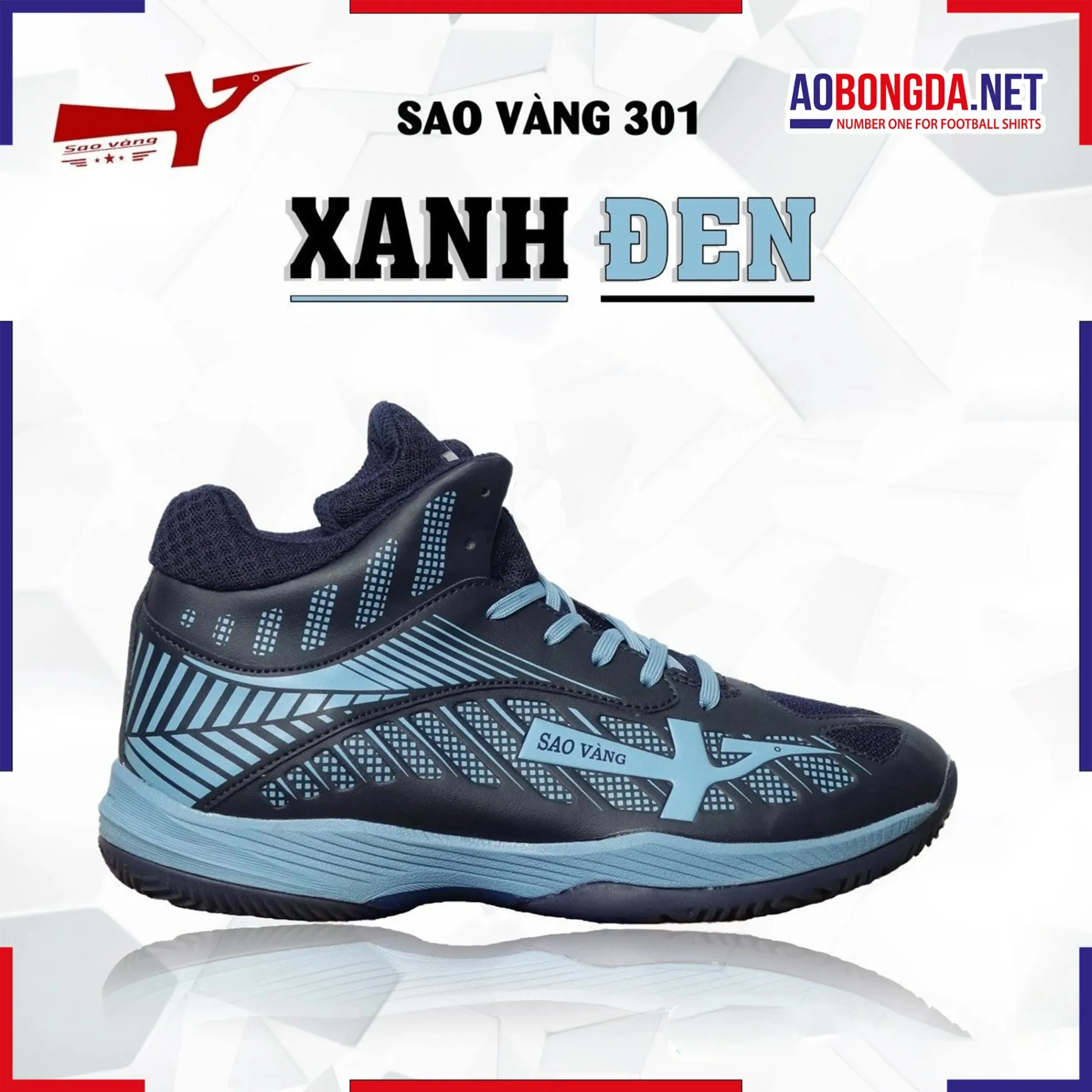 [SALE] Giày Bóng Chuyền Sao Vàng 301 Xanh Đen