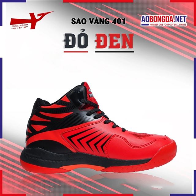 Giày Bóng Chuyền Sao Vàng 301 Đỏ Đen