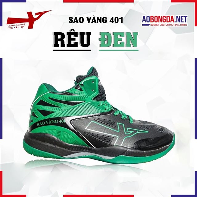 Giày Bóng Chuyền Sao Vàng 301 Rêu Đen