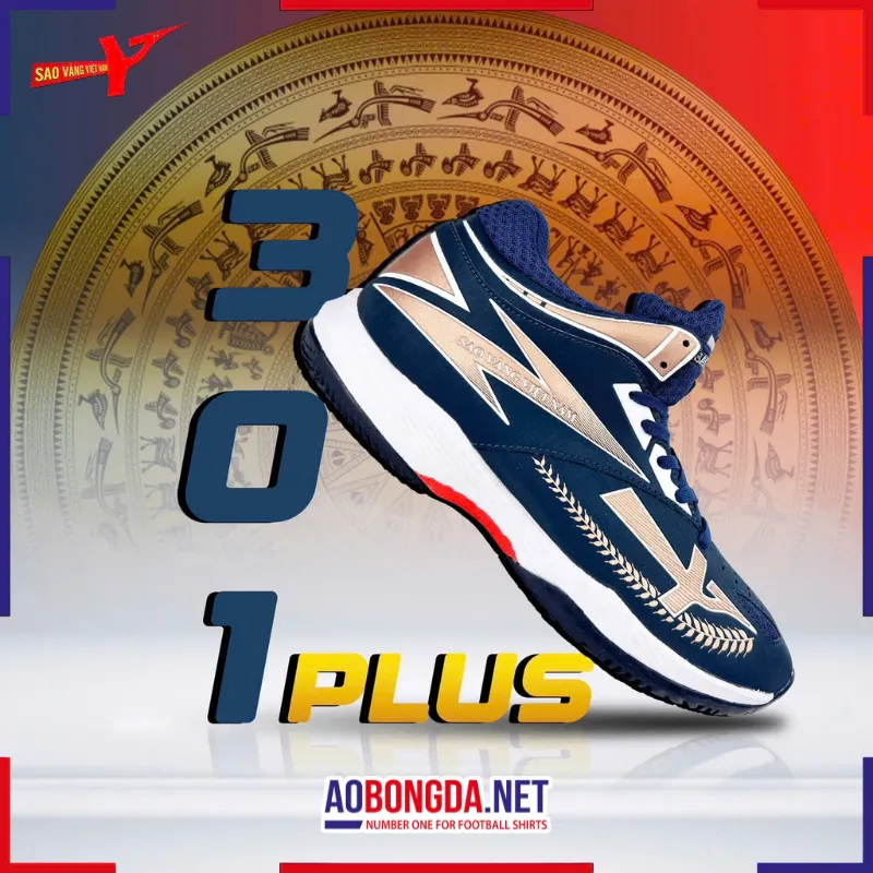 [SALE] Giày Bóng Chuyền Sao Vàng 301 Plus Xanh Than