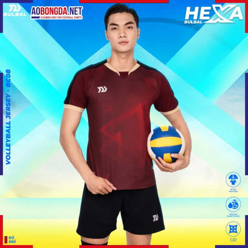 [SALE] Bộ Bóng Chuyền Bulbal Hexa Nam Đỏ