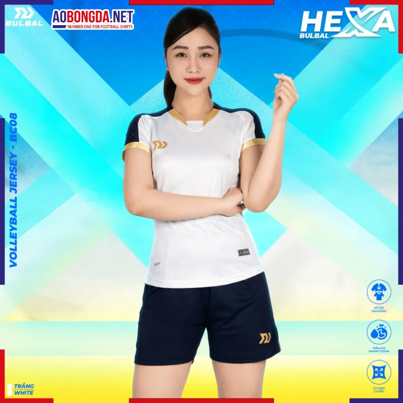 [SALE] Bộ Bóng Chuyền Bulbal Hexa Nữ Trắng