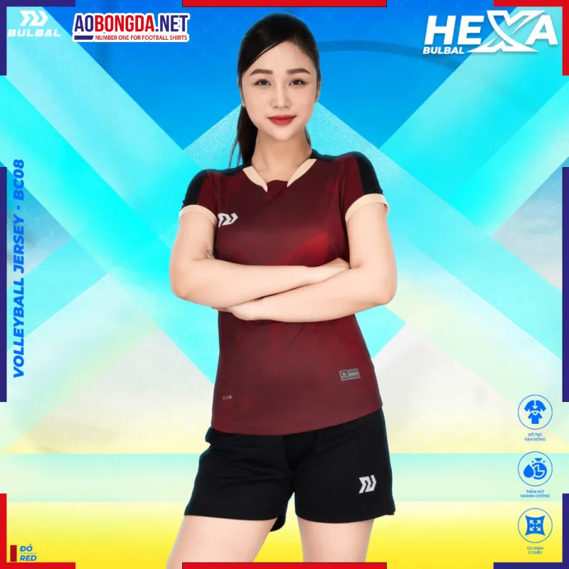 [SALE] Bộ Bóng Chuyền Bulbal Hexa Nữ Đỏ