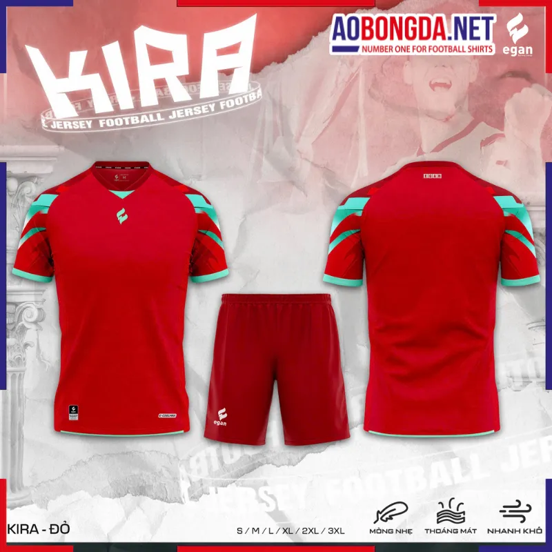 Áo Bóng Đá Không Logo CP Egan Kira Đỏ