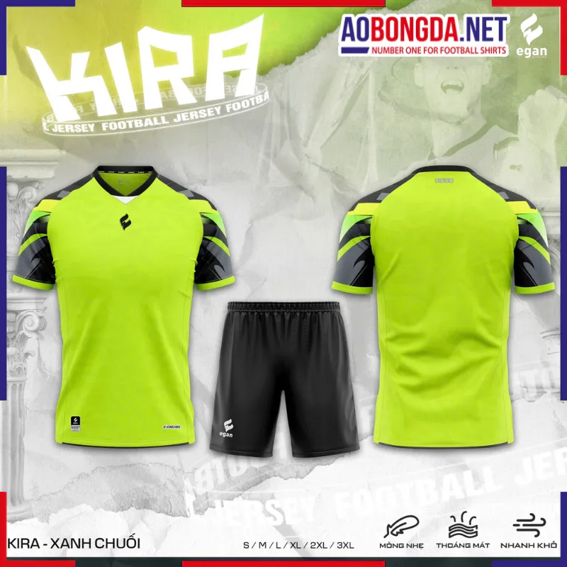 Áo Bóng Đá Không Logo CP Egan Kira Xanh Chuối