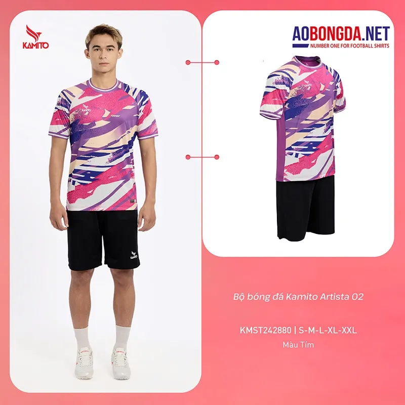 Áo Bóng Đá Không Logo Kamito Artista 02 Tím