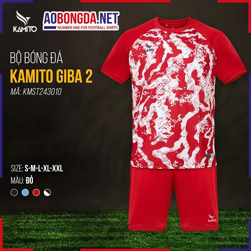 Áo Bóng Đá Không Logo Kamito Giba 2 Đỏ