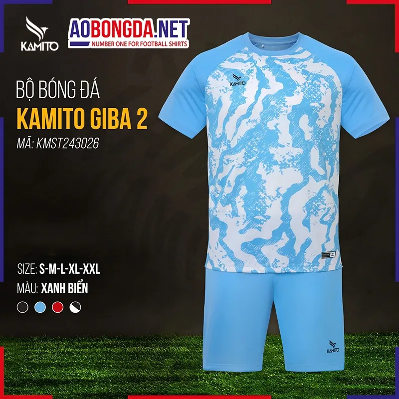 Áo Bóng Đá Không Logo Kamito Giba 2 Xanh Biển