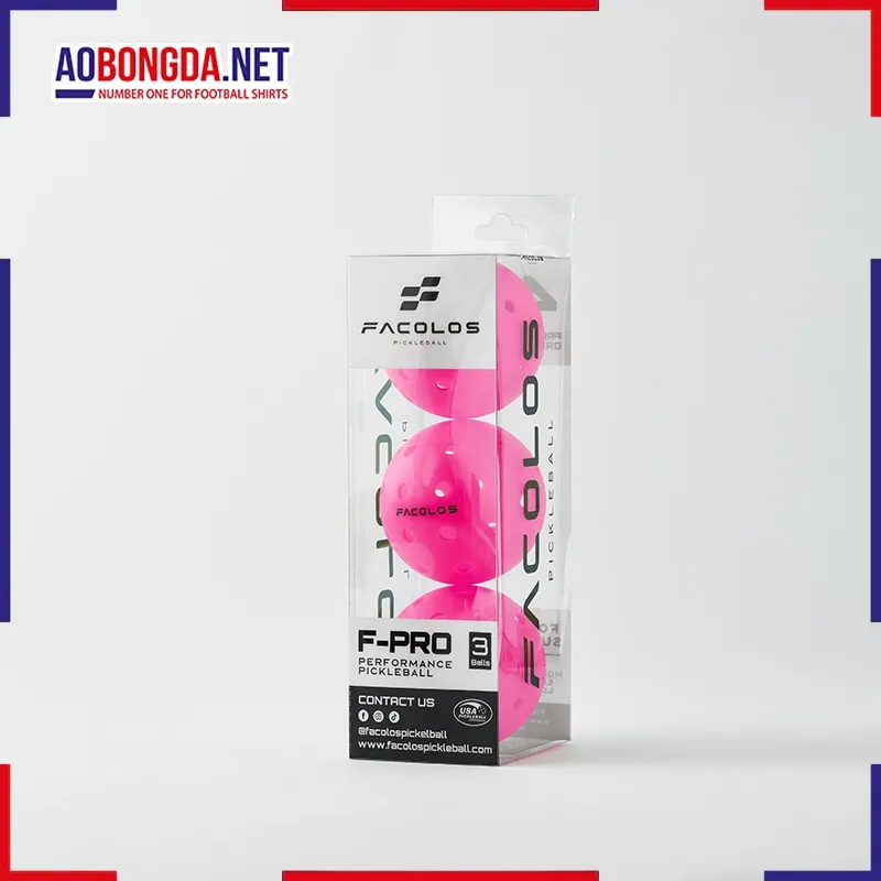 Hộp 3 Bóng Pickleball Facolos Gen2 F-Pro Performance Pink 40 Lỗ