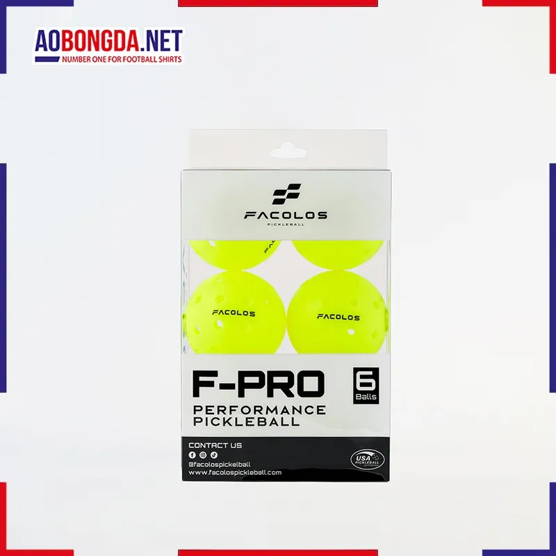 Hộp 6 Bóng Pickleball Facolos Gen2 F-Pro Performance Yellow 40 Lỗ