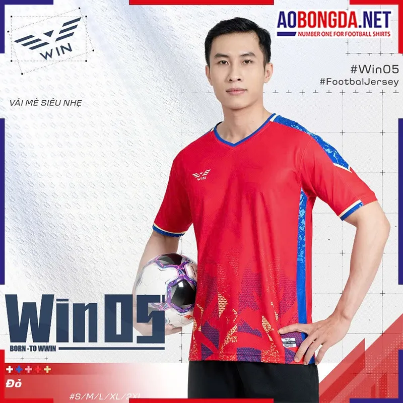  Áo Bóng Đá Không Logo CP Win 05 Đỏ