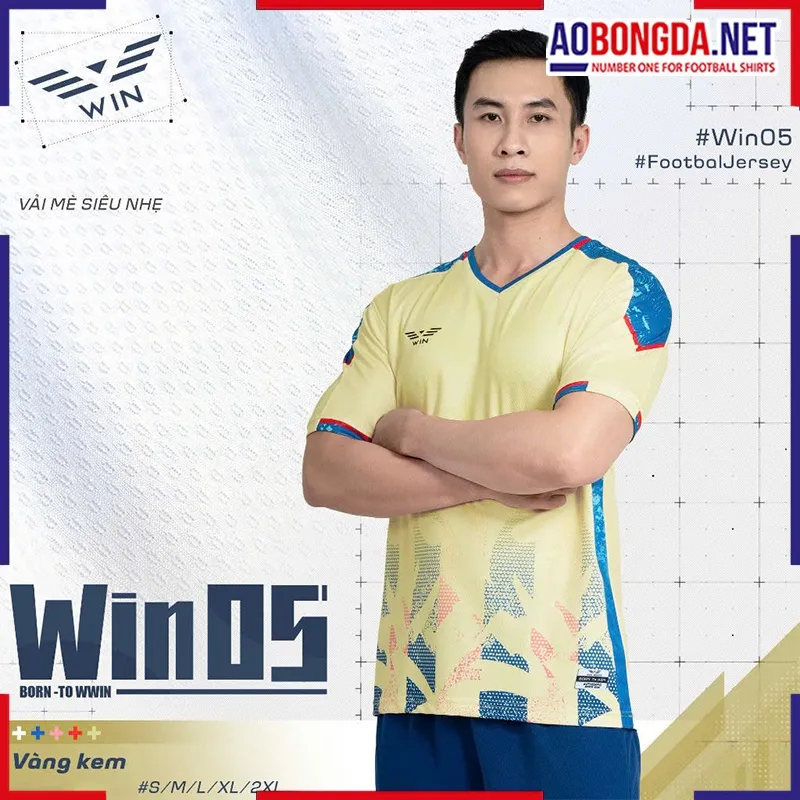  Áo Bóng Đá Không Logo CP Win 05 Kem