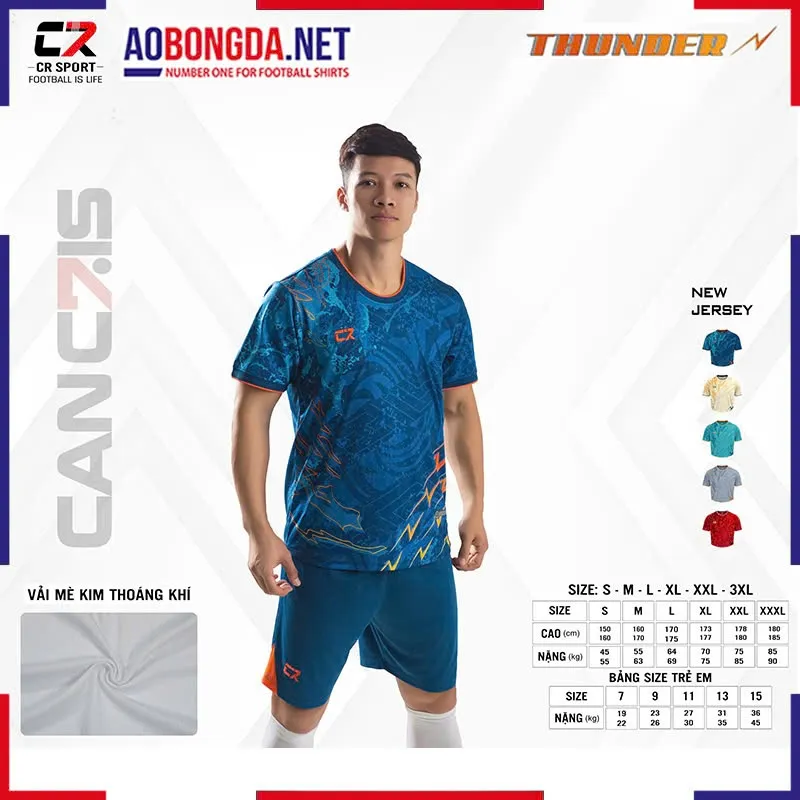  Áo Bóng Đá Không Logo CR Thunder Navy