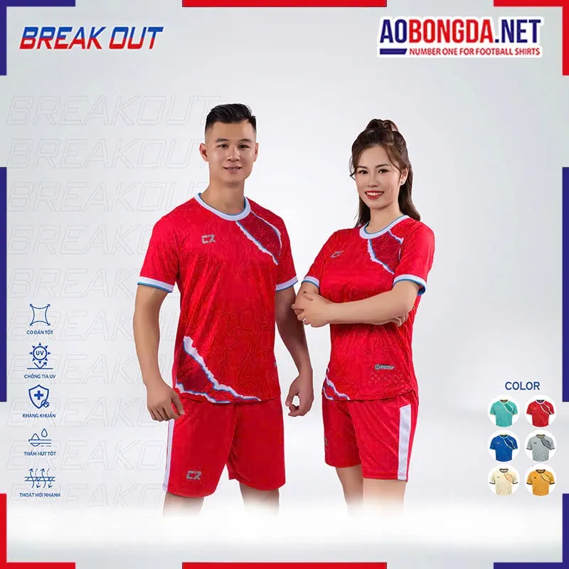 Áo Bóng Đá Không Logo CR Break Out Đỏ