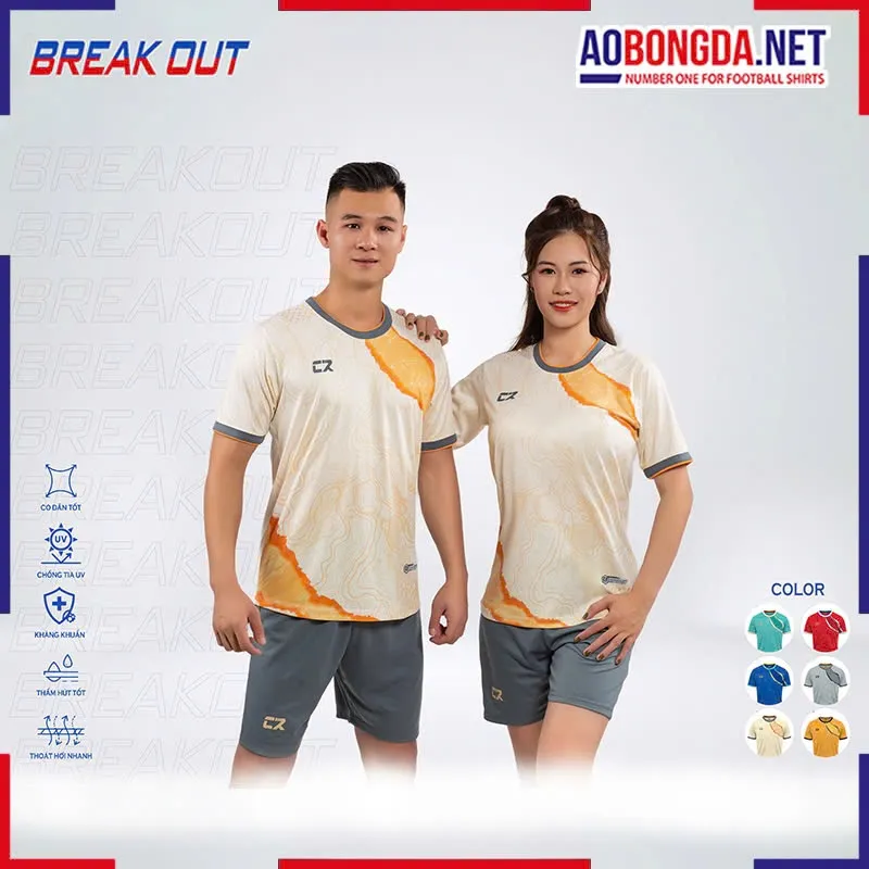 Áo Bóng Đá Không Logo CR Break Out Kem