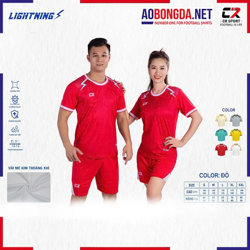  Áo Bóng Đá Không Logo CR Lightning Đỏ