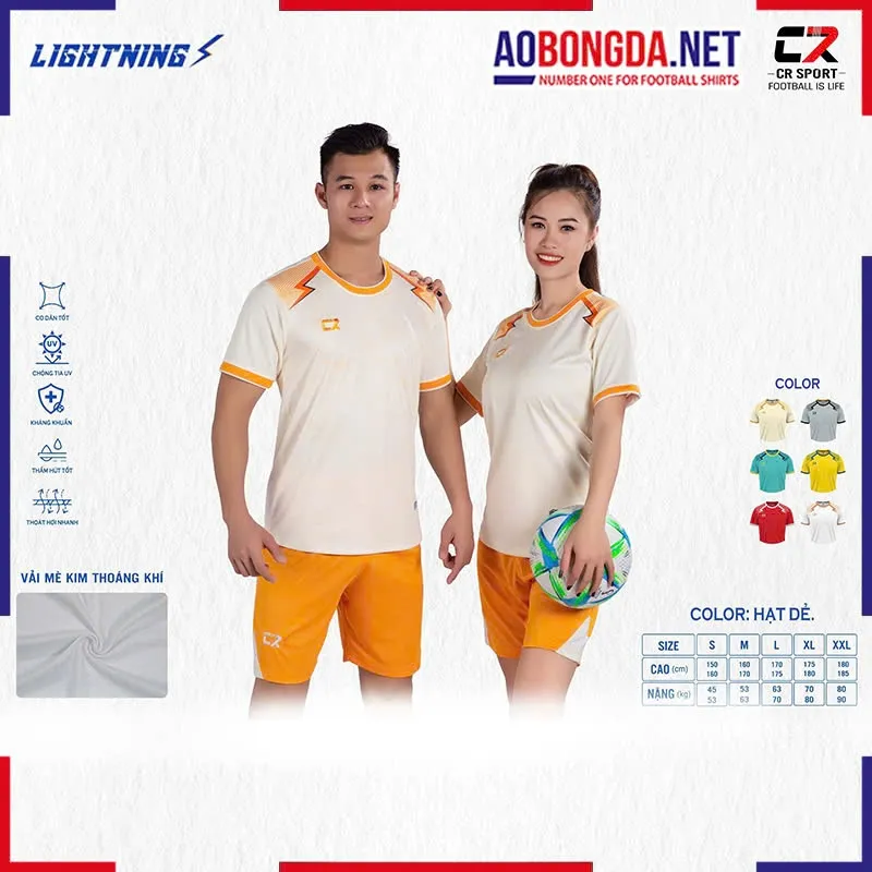  Áo Bóng Đá Không Logo CR Lightning Kem