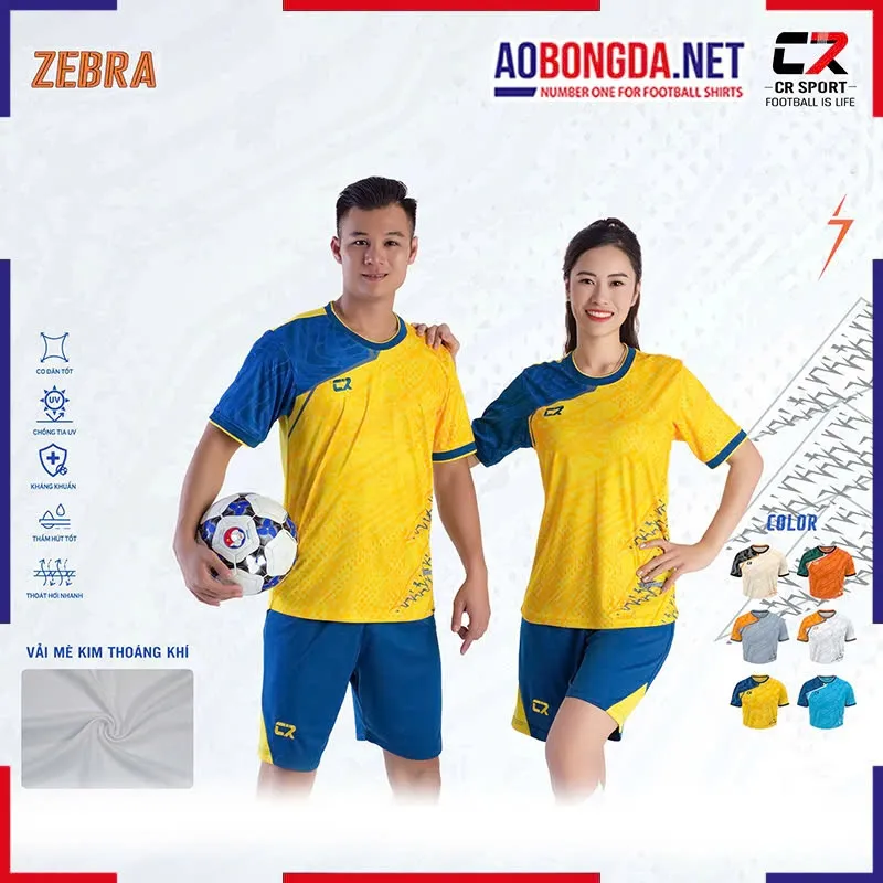 Áo Bóng Đá Không Logo CR Zebra Vàng