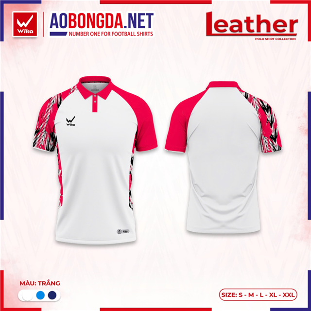 Áo Polo Wika Leather Trắng