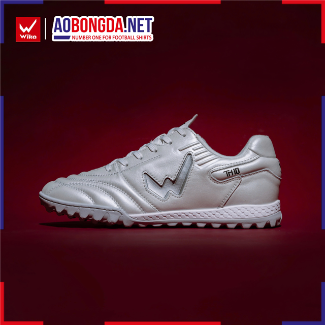 Giày Bóng Đá Da Thật Wika TH10 Trắng Premium