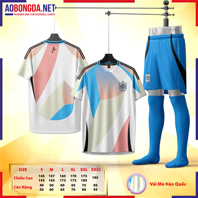 Áo Bóng Đá Đội Tuyển Tây Ban Nha Trắng 2024-2025