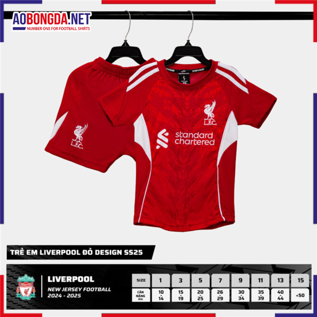 Áo Bóng Đá Câu Lạc Bộ Liverpool Trẻ Em Đỏ 2025-2026