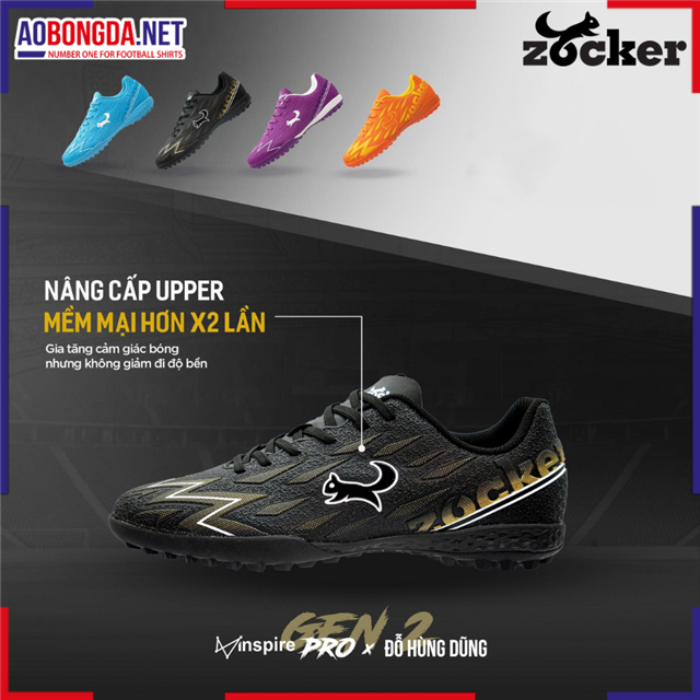 Giày Bóng Đá Zocker ZTF Inspire Pro 2 Đen