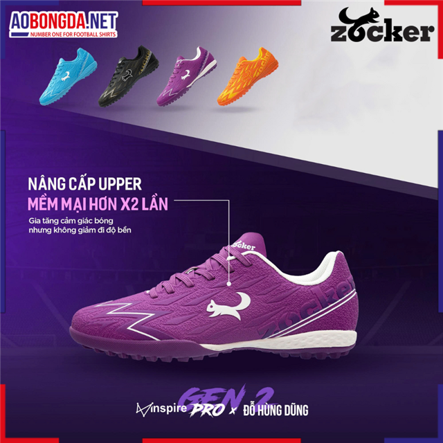 Giày Bóng Đá Zocker ZTF Inspire Pro 2 Tím