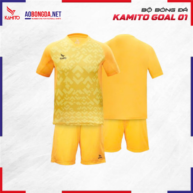 Áo Bóng Đá Không Logo Kamito Goal 01 Vàng