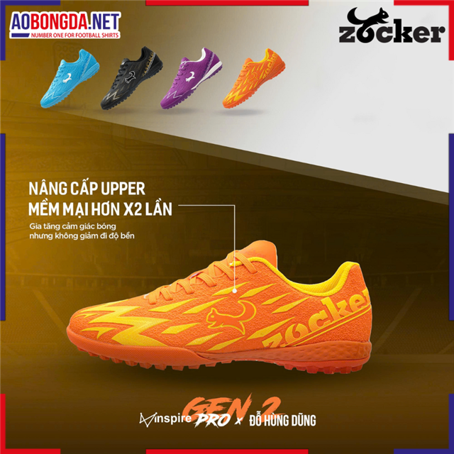 Giày Bóng Đá Zocker ZTF Inspire Pro 2 Cam