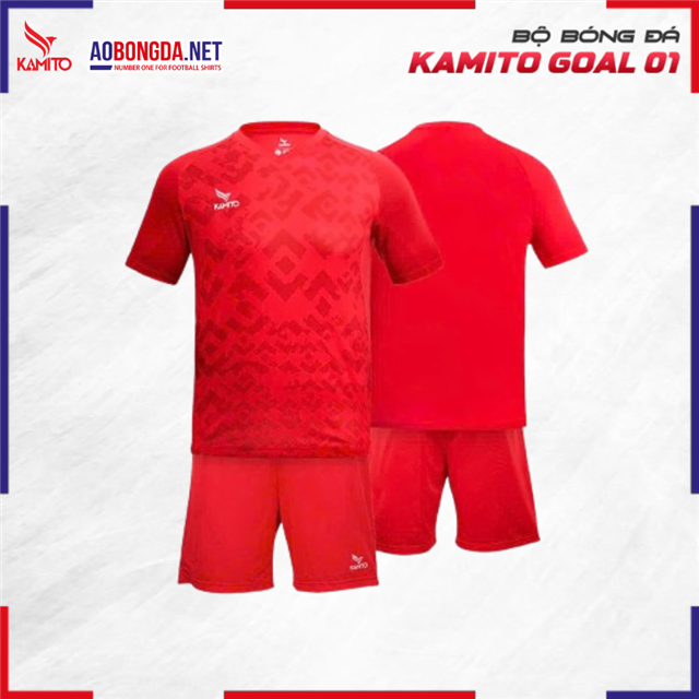 Áo Bóng Đá Không Logo Kamito Goal 01 Đỏ