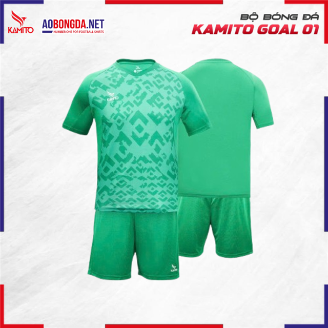 Áo Bóng Đá Không Logo Kamito Goal 01 Xanh