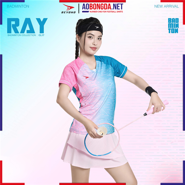 Áo Cầu Lông Beyono Ray CL17 Nữ Hồng Xanh