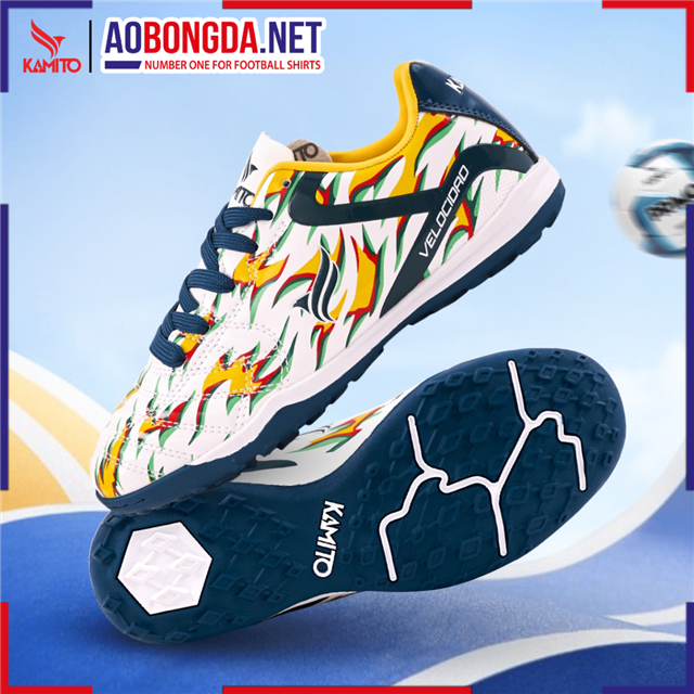 Giày Bóng Đá Kamito Velocidad Attack TF Trắng Xanh Ngọc