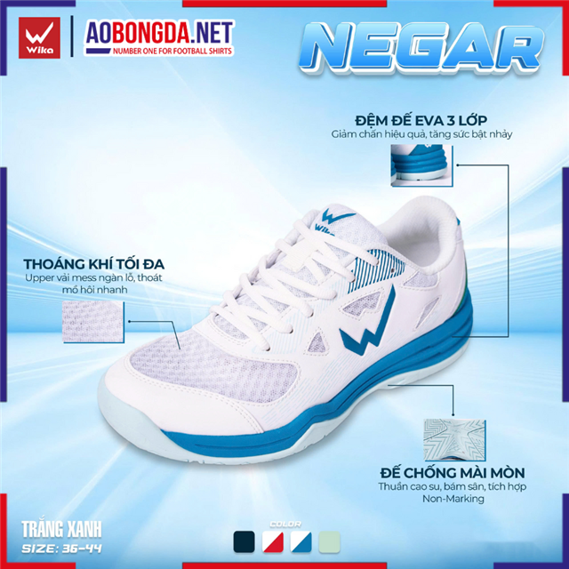 Giày thể thao Wika Negar Trắng Xanh