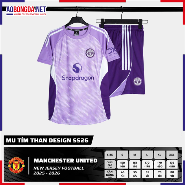 Áo Bóng Đá Câu Lạc Bộ Manchester United Tím Than 2025-2026