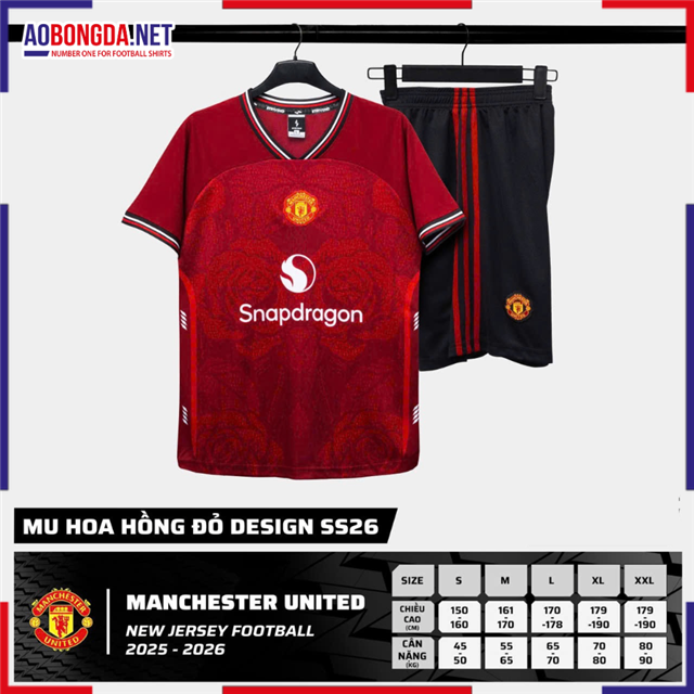 Áo Bóng Đá Câu Lạc Bộ Manchester United Đỏ Hoa Hồng 2025-2026