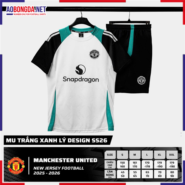 Áo Bóng Đá Câu Lạc Bộ Manchester United Trắng Xanh Lý 2025-2026