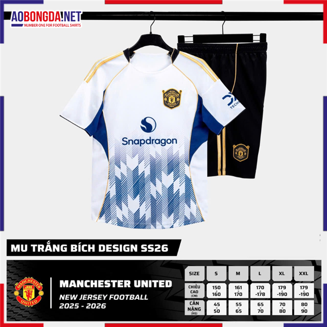 Áo Bóng Đá Câu Lạc Bộ Manchester United Trắng Bích 2025-2026