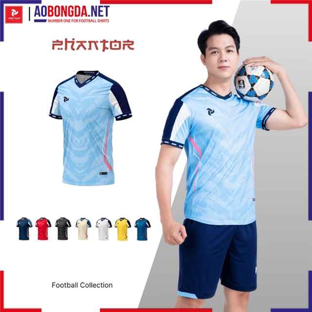 Áo Bóng Đá Không Logo Justplay Phantor Xanh Biển