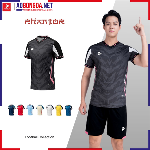 Áo Bóng Đá Không Logo Justplay Phantor Xám Đen