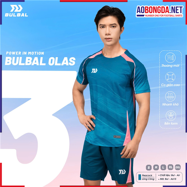  Áo Bóng Đá Không Logo Bulbal Olas 3 Lông Công