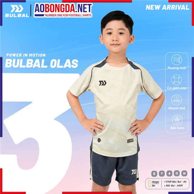  Áo Bóng Đá Trẻ Em Không Logo Bulbal Olas 3 Be