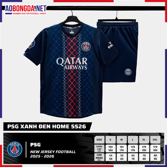 Áo Bóng Đá Câu Lạc Bộ PSG Xanh Đen 2025-2026