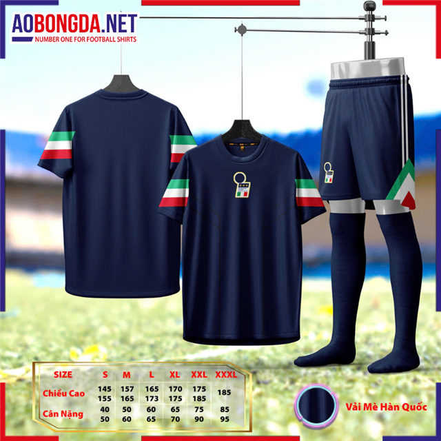 Áo Bóng Đá Đội Tuyển Ý Đen Retro 2025