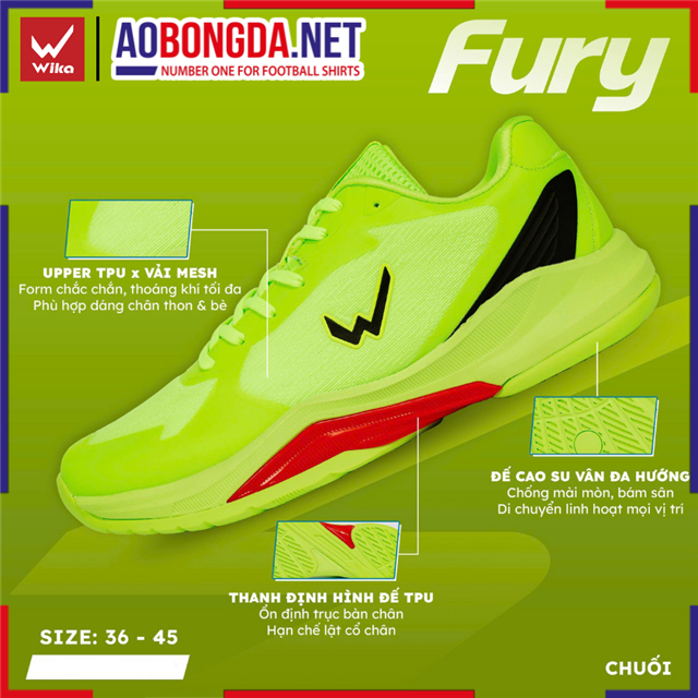 Giày Thể Thao Wika Fury Chuối