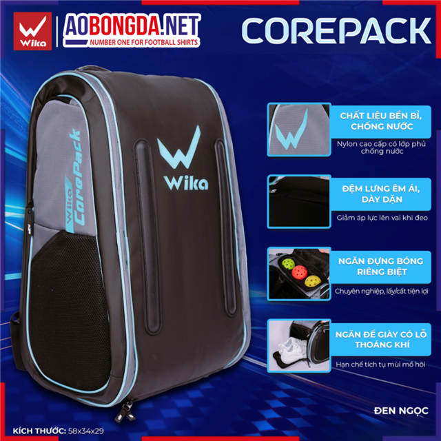 Balo Wika Corepack Đen Ngọc