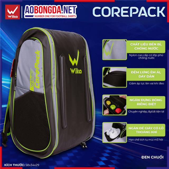 Balo Wika Corepack Đen Chuối